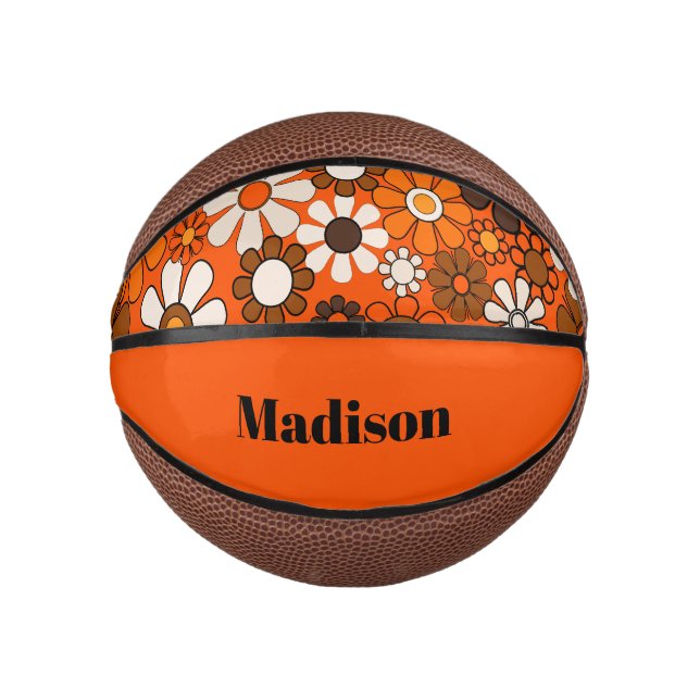 Mini Ballon De Basket Super Retro les années 70 personnalisée pour sa fl (Devant)