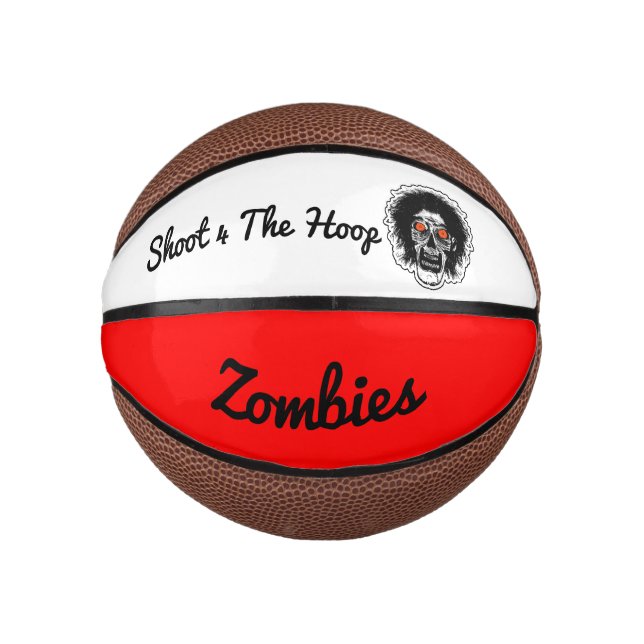 Mini Ballon De Basket Tir 4 Le cerceau - Yeux rouges Zombie (Devant)