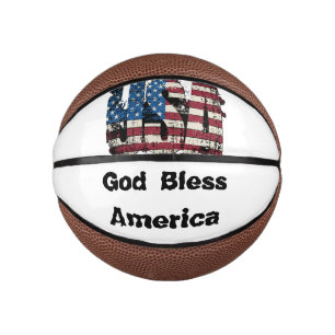 Mini Ballon De Basket USA Dieu bénisse l'Amérique