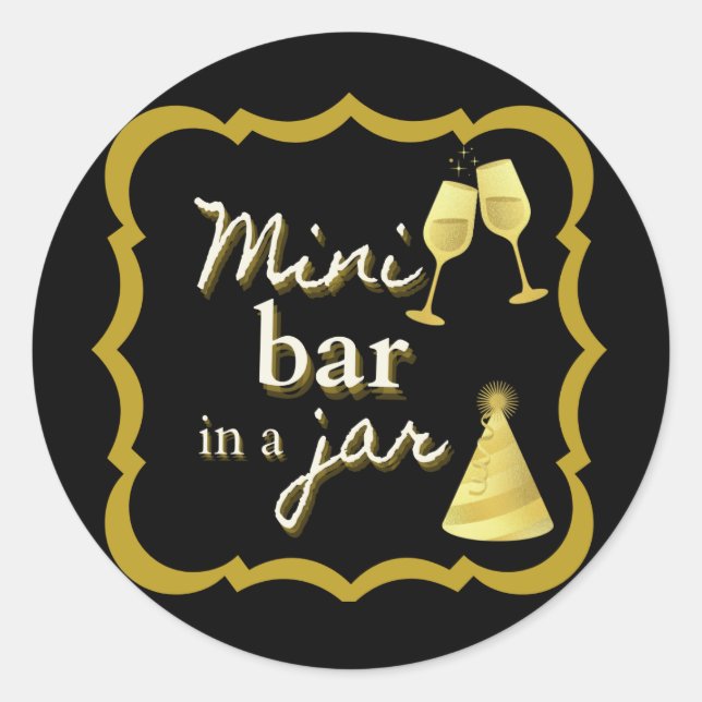 Mini-bar dans un autocollant à bocaux (Devant)