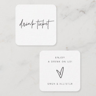 Mini Bar Free Drink Ticket Hochzeitskarte Token