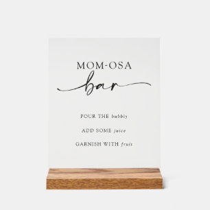 Mini bar Momosa Cocktail Menu Baby shower