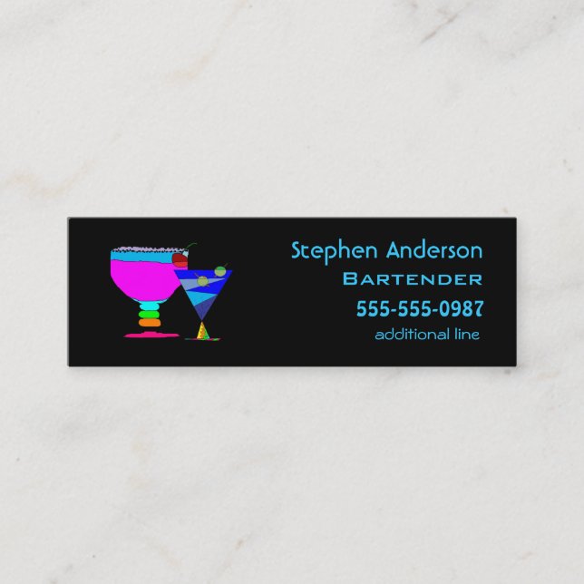 Mini Bartender Cocktails Carte de visite (Devant)