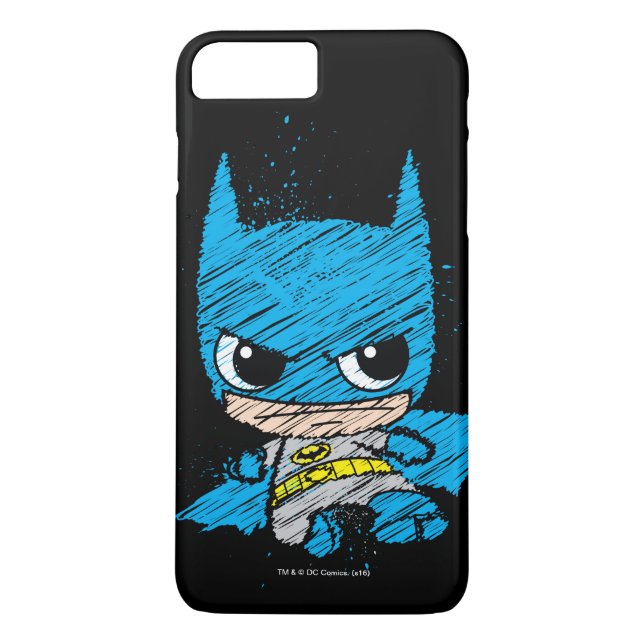 Mini Batman Sketch Case-Mate iPhone Hülle (Rückseite)