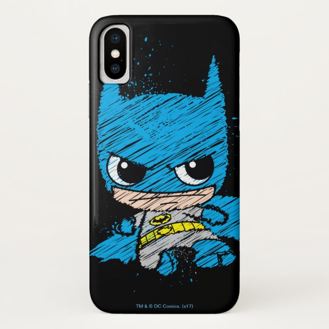 Mini Batman Sketch Case-Mate iPhone Hülle (Rückseite)