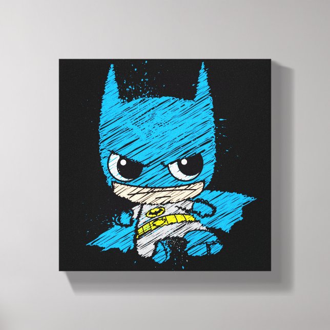 Mini Batman Sketch Leinwanddruck (Vorderseite)