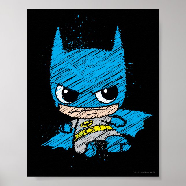 Mini Batman Sketch Poster (Vorne)