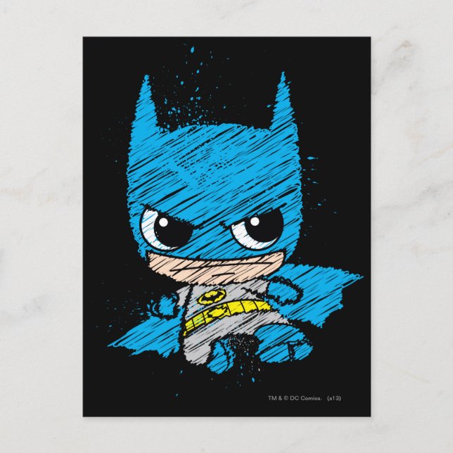 Mini Batman Sketch Postkarte (Vorderseite)