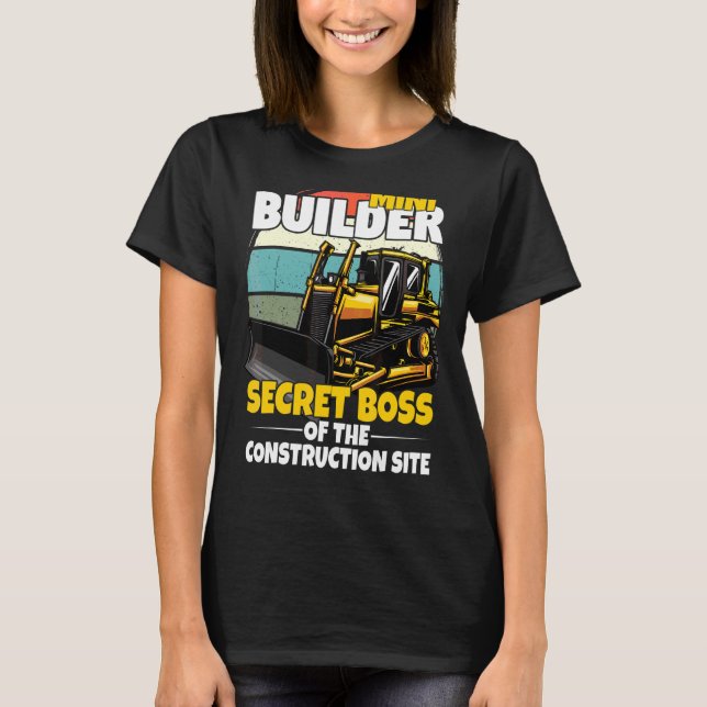 Mini-Bauleiter für Kinder mit Bagger T-Shirt (Vorderseite)