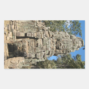 Mini Bayon ... Ta Prohm, Siem Reap, Kambodscha Rechteckiger Aufkleber