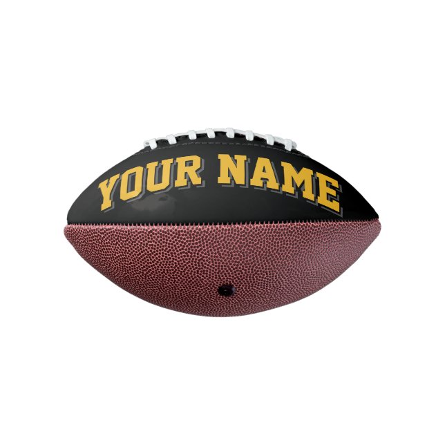 Mini BLACK GOLD AND CHARCOAL Personalized Football (Gedreht 270)