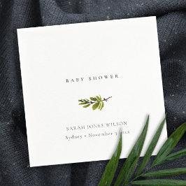 Mini Black & White Pine Branch Baby Dusche Serviette