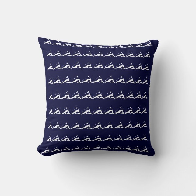 mini blanc DOLPHIN sur coussin bleu marine (Recto)