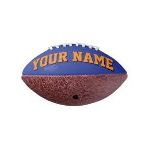 Mini-BLAUE UND ORANGE Personalisiert Football