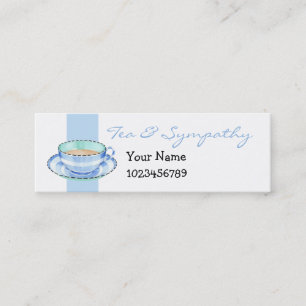 Mini Blue White Teacup petit Carte de visite bleu blanc