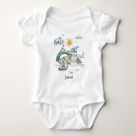 Mini-Boss-Schiff im Ozean individuell anpassbar Baby Strampler