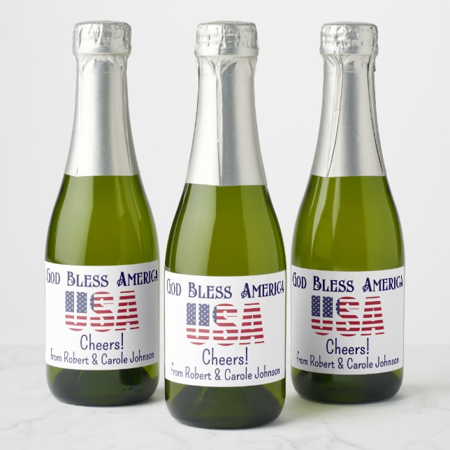 Mini Bottles USA Flag 4th of July Red White Blue (Flaschen)