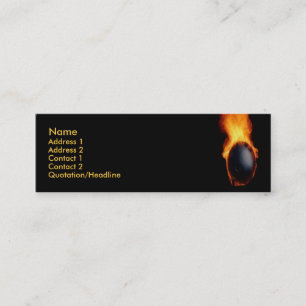 Mini Boule De Bowling Sur Carte de visite De Feu