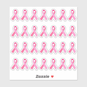 Mini Breast Cancer Awareness Pink Ribbon X 28 Aufkleber