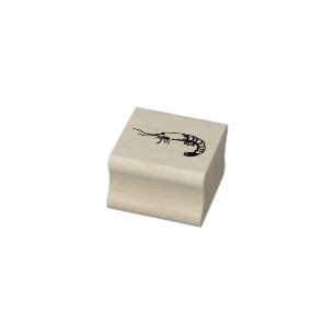 Mini-Briefmarke-Garnelen, Meeresfrüchte Briefmarke Gummistempel