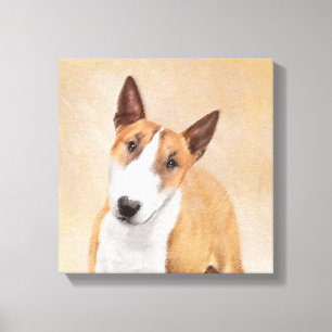 Mini-Bull-Terrier-Malerei - Niedliches Original Do Leinwanddruck