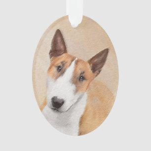 Mini-Bull-Terrier-Malerei - Niedliches Original Do Ornament
