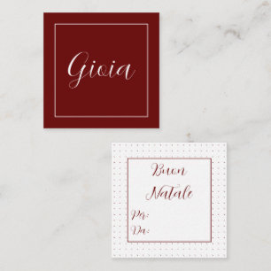 Mini Burgundy Weihnachtsgeschenk-Tag Mitteilungskarte