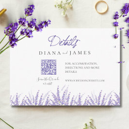 Mini Calligrafy Details Qr Code Lavender Wedding Begleitkarte