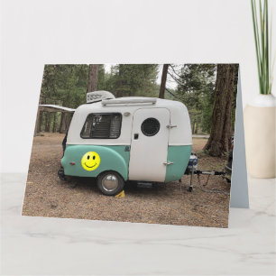 MINI CAMPER TRAILER - GLÜCKLICHE BIRTHDAKARTEN KARTE