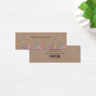 Mini-carte à capuchon à oreille Fleur sauvage rust