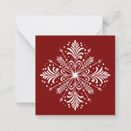 Mini carte de Noël Red and White Snowflake