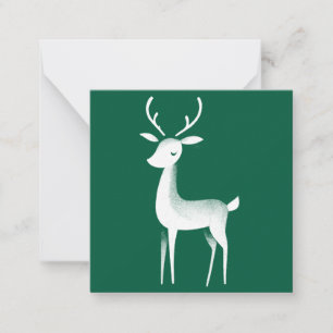 Mini carte de Noël Reindeer vert et blanc