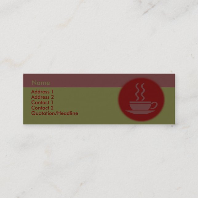 Mini Carte de visite à café chaud (Devant)
