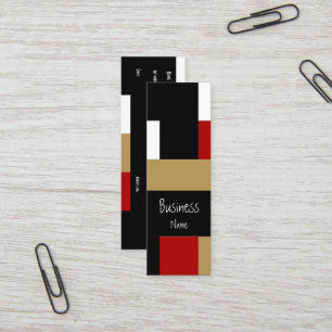 Mini Carte de visite Abstrait Rouge Noir Blanc Brun Geo