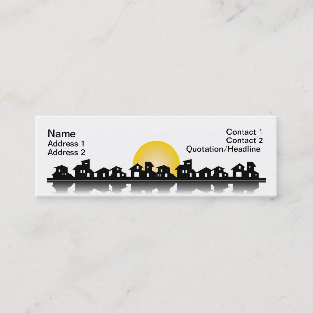 Mini Carte de visite avec des maisons (Devant)