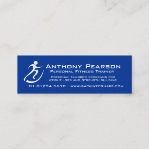 Mini Carte de visite bleu de promotion d'entraîneur