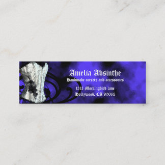 Mini Carte de visite Blue Corset Goth
