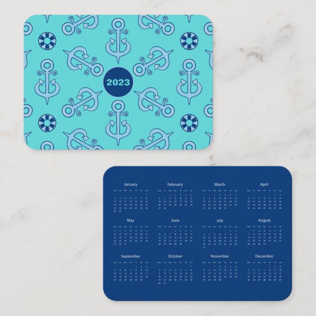 Mini carte de visite calendrier 2023 (Devant / Derrière)