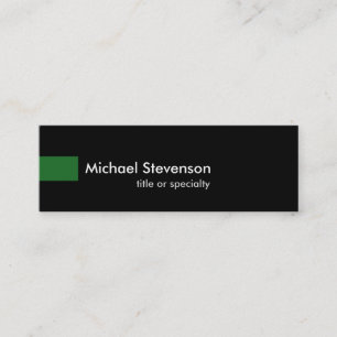Mini Carte de visite consultant unique Black Green Skin