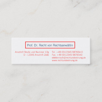 Mini Carte de visite corail rouge