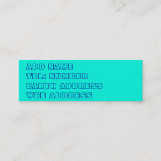 Mini carte de visite couleur turquoise