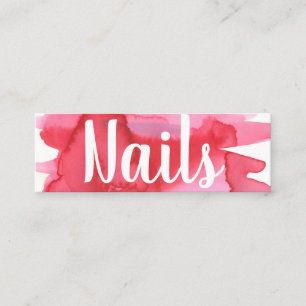 Mini Carte de visite d'aquarelle Nails Technicien