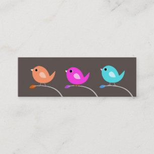 Mini Carte de visite de 3 oiseaux