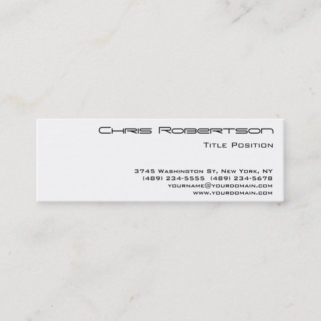 Mini Carte de visite de charme noir mince (Devant)