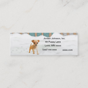 Mini Carte de visite de chiot de neige