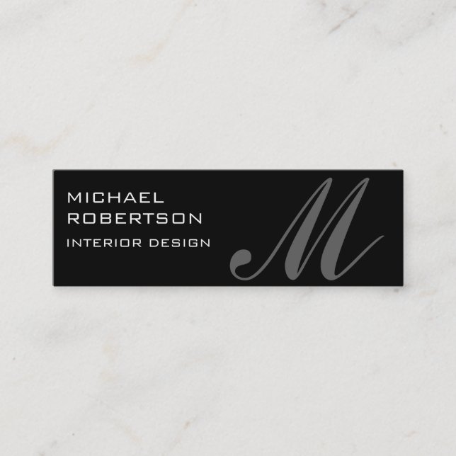 Mini Carte de visite de Design d'intérieur de monogramm (Devant)
