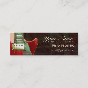 Mini carte de visite de guitare rouge électrique