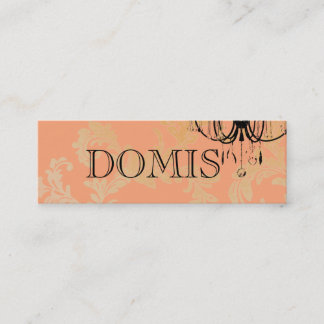Mini Carte de visite de lustre de damassé de mandarine