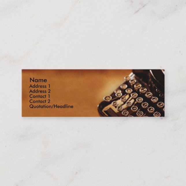Mini Carte de visite de machine à écrire (Devant)