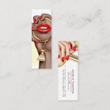 Carte de visite de maquilleuse chic rouge et or Gl